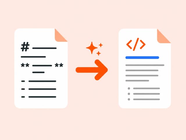 Markdown to HTML illustration